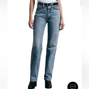 rag & bone high rise straight leg jean | size 25